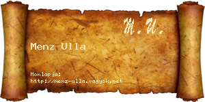Menz Ulla névjegykártya